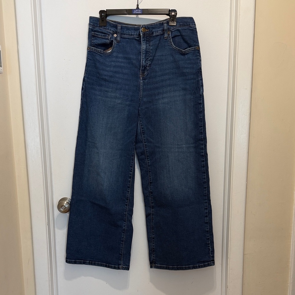 Banana Republic Denim High-Rise stretch Wide Leg Jeans